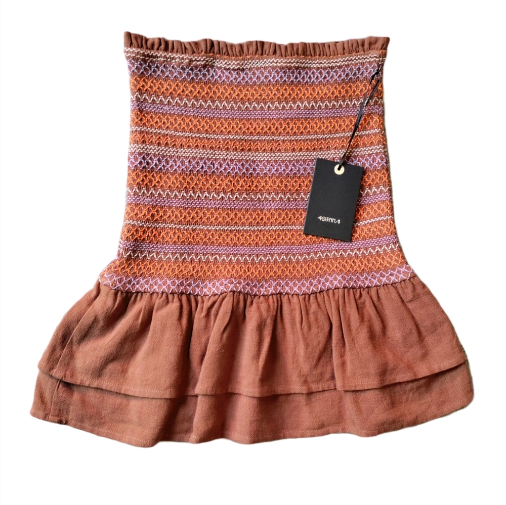 4SI3NNA laurie brown cinched mini skirt with flare